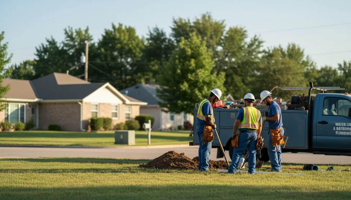 Residential water line and bathroom plumbing service in Armstrong, IL